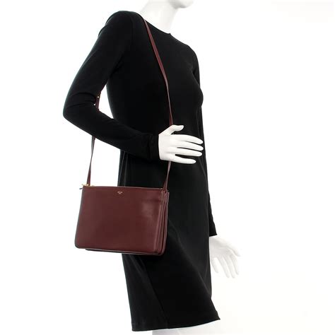 celine trio crossbody bag burgundy